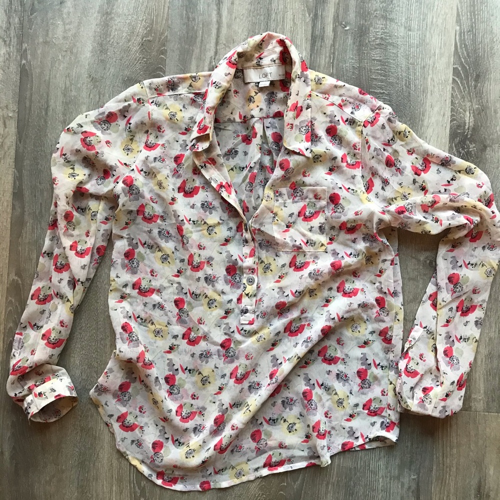 Loft Floral Print Blouse